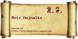 Motz Hajnalka névjegykártya